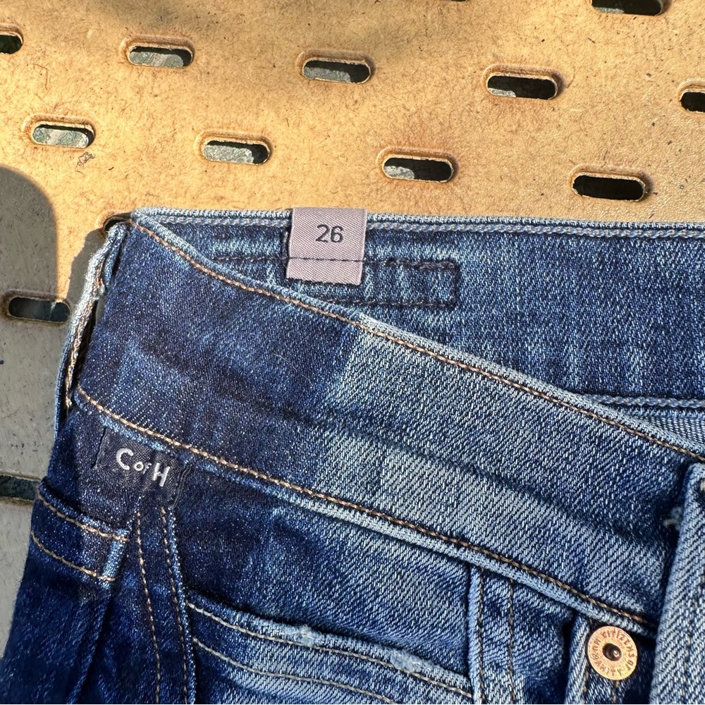 Citizens Of Humanity Indigo Rocket Crop High Rise Skinny Dark Side Detail Jeans - Picture 8 of 10